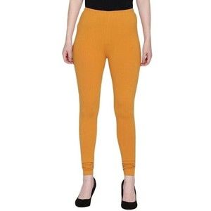 X-Plus Size Womens Buttery Soft Basic Solid Leggings Mustard